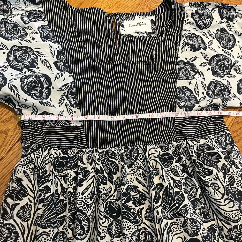 Anthropologie Blooming Print Adrienne Flounced Cotton Midi Dress - Picture 15 of 15